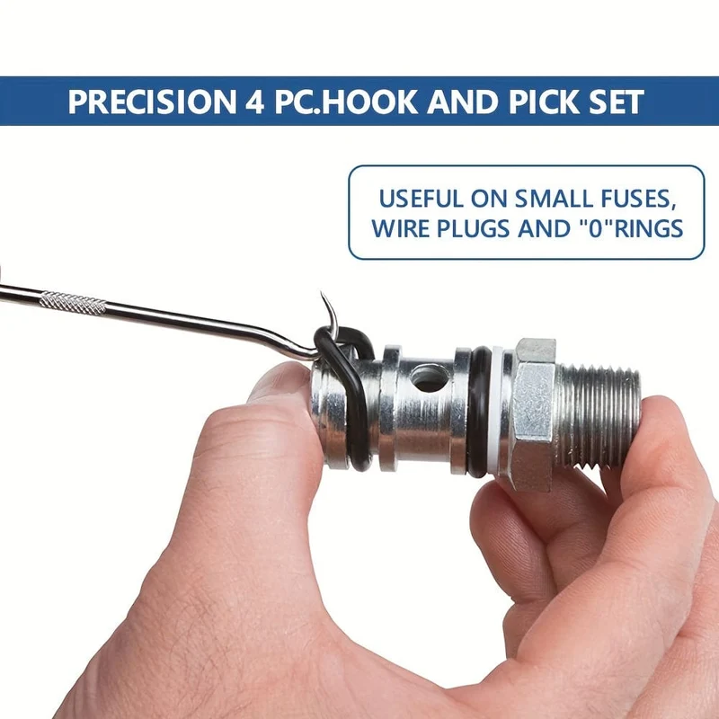10-teiliges Pick & Hook-Set, extra langer O-Ring- und Dichtungsentferner, weicher Griff, verschiedene Formen