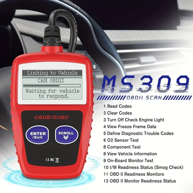 Klassischer, erweiterter Universal-OBD2-Scanner, Fehlercodeleser für Automotoren, Überprüfung des Motorlicht- und Abgasüberwachungsstatus, OBDII-CAN-Diagnose-Scan-Tool