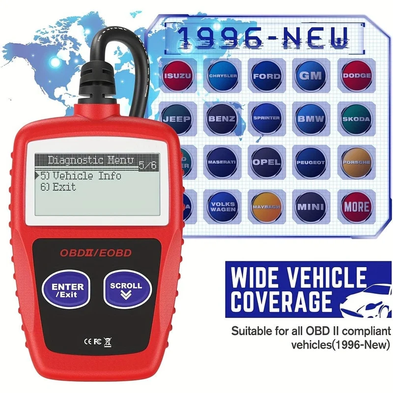 Klassischer, erweiterter Universal-OBD2-Scanner, Fehlercodeleser für Automotoren, Überprüfung des Motorlicht- und Abgasüberwachungsstatus, OBDII-CAN-Diagnose-Scan-Tool
