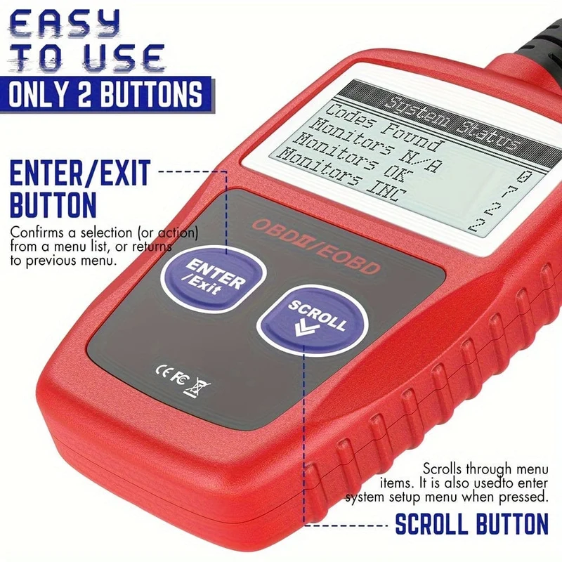 Klassischer, erweiterter Universal-OBD2-Scanner, Fehlercodeleser für Automotoren, Überprüfung des Motorlicht- und Abgasüberwachungsstatus, OBDII-CAN-Diagnose-Scan-Tool