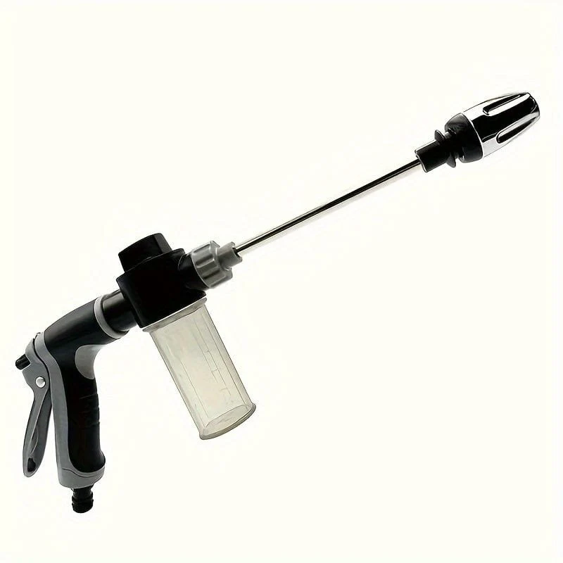 1 Stück Hochdruck-Autowaschwasserpistole, Gartenschlauchdüse, Gartenwasserpistole, verlängerte Metallstange, Gummigriff, Spritzpistolendüse, Haushalts-Autowaschwerkzeug