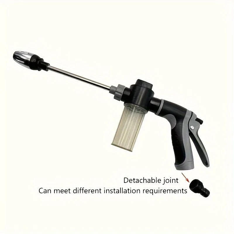 1 Stück Hochdruck-Autowaschwasserpistole, Gartenschlauchdüse, Gartenwasserpistole, verlängerte Metallstange, Gummigriff, Spritzpistolendüse, Haushalts-Autowaschwerkzeug