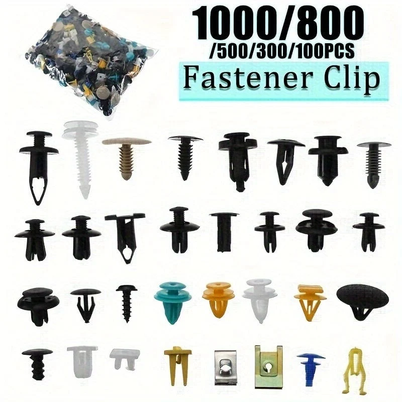500/100PCS Mixed Auto Fastener Fahrzeug Auto Stoßstange Clips Retainer Verschluss Niet Tür Panel Fender Liner Universal-Fit alle Auto