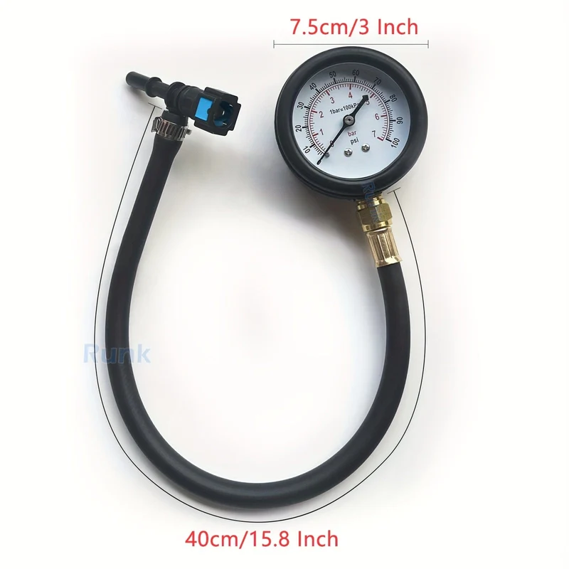 Kraftstoffdruck-Testset – Kraftstoffdruckmessgerät – 0–100 PSI Kraftstoffeinspritzpumpen-Druckprüfer-Messgerät-Set für Auto, Motorrad, LKW