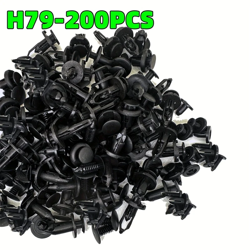 200 Stück Auto-Befestigungsclip, 6 mm, 7 mm, 8 mm, 9 mm, 10 mm, universell, sechs Arten gemischt, für Toyota, Ford, GM, Honda, Stoßniet, Autoteile-Entfernungswerkzeuge