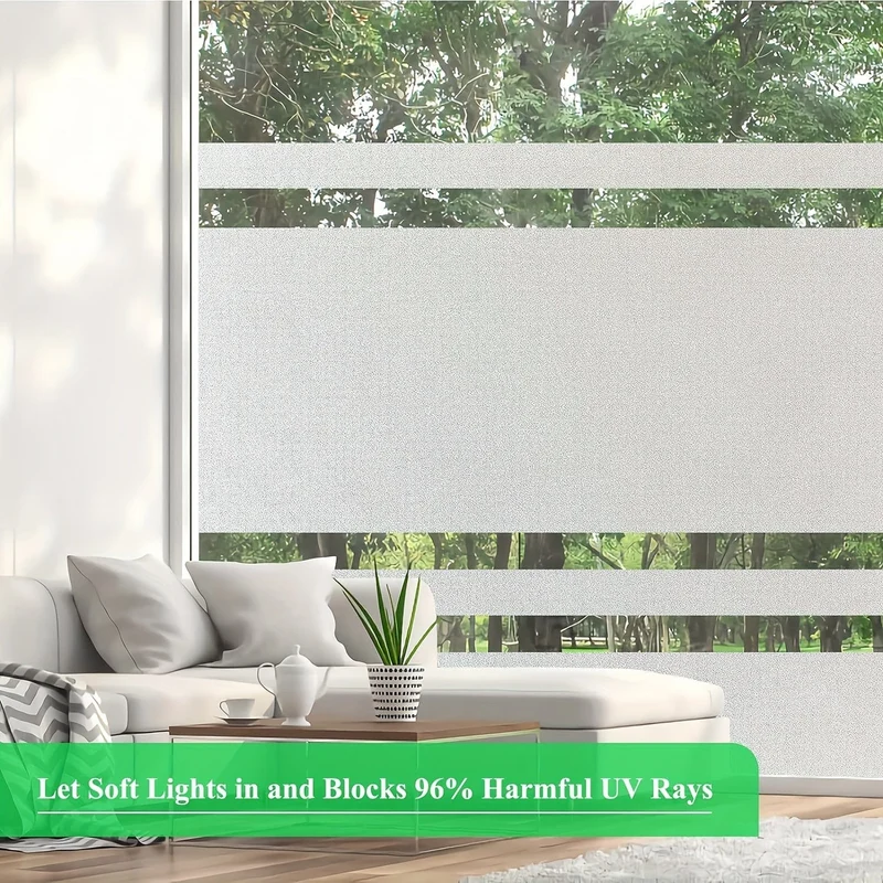 1 Stück Fenster-Sichtschutzfolie, Milchglas-Fensterfolie, statische Frischhaltefolie, UV-blockierende abnehmbare Fensterfolie, nicht klebendes, klebstofffreies Vinylmaterial, durchscheinende undurchsichtige Fensterfolie, Home-Office-Dekor-Vinylfolie