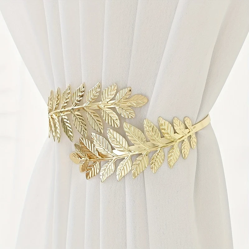1pc Baum Blatt Muster Goldene Silbrig Vorhang Raffhalter Vorhang Holdback Fenster Clip Für Schlafzimmer Wohnzimmer Wohnkultur