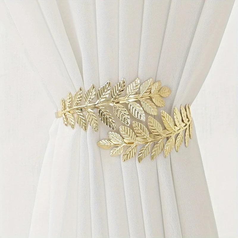 1pc Baum Blatt Muster Goldene Silbrig Vorhang Raffhalter Vorhang Holdback Fenster Clip Für Schlafzimmer Wohnzimmer Wohnkultur