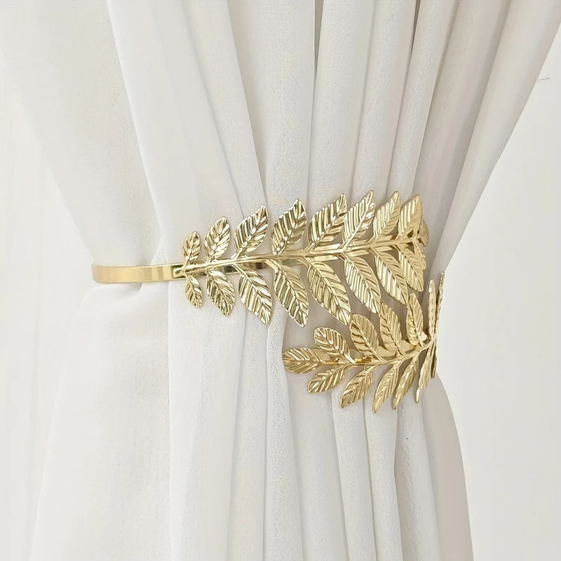 1pc Baum Blatt Muster Goldene Silbrig Vorhang Raffhalter Vorhang Holdback Fenster Clip Für Schlafzimmer Wohnzimmer Wohnkultur