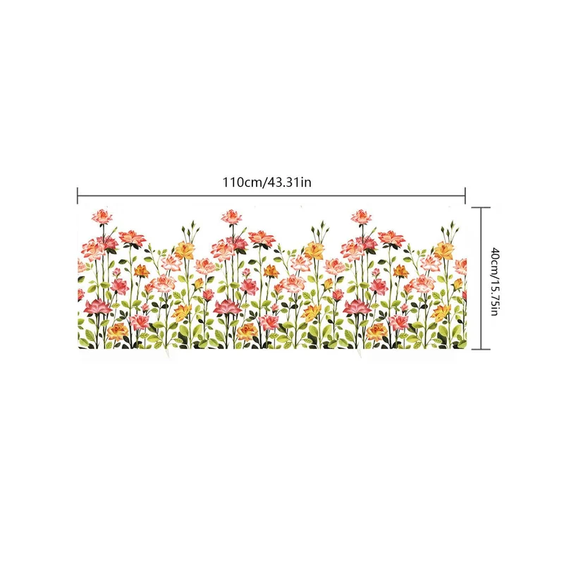 1 Stück elektrostatische Fensterfolie mit Blumendruck – Werten Sie Ihre Inneneinrichtung mit einem wunderschönen Blumenmotiv auf