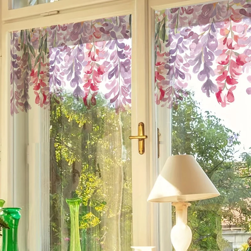 1 Stück elektrostatische Fensterfolie mit Blumendruck – Werten Sie Ihre Inneneinrichtung mit einem wunderschönen Blumenmotiv auf
