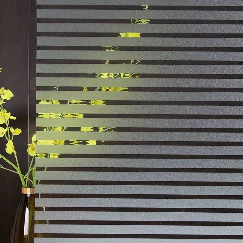 Gestreifte, mattierte Fensteraufkleber aus elektrostatischer Folie