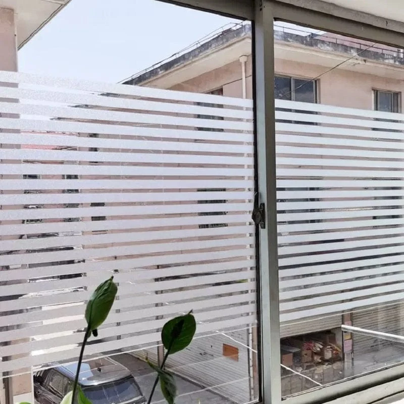 Gestreifte, mattierte Fensteraufkleber aus elektrostatischer Folie