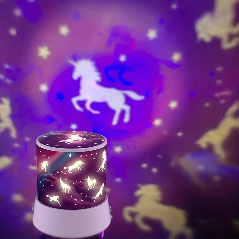 Projektor-Nachtlichter für Kinder als Schlafzimmerdekoration, batteriebetriebener Einhorn-Lichtprojektor, romantische Nachtlichtlampe mit Farbwechsel, lustige Geschenke für 1-4-6-14-jährige Mädchen und Jungen, Ostergeschenk