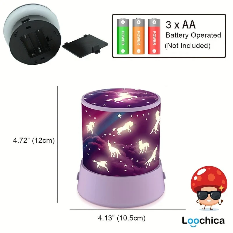 Projektor-Nachtlichter für Kinder als Schlafzimmerdekoration, batteriebetriebener Einhorn-Lichtprojektor, romantische Nachtlichtlampe mit Farbwechsel, lustige Geschenke für 1-4-6-14-jährige Mädchen und Jungen, Ostergeschenk