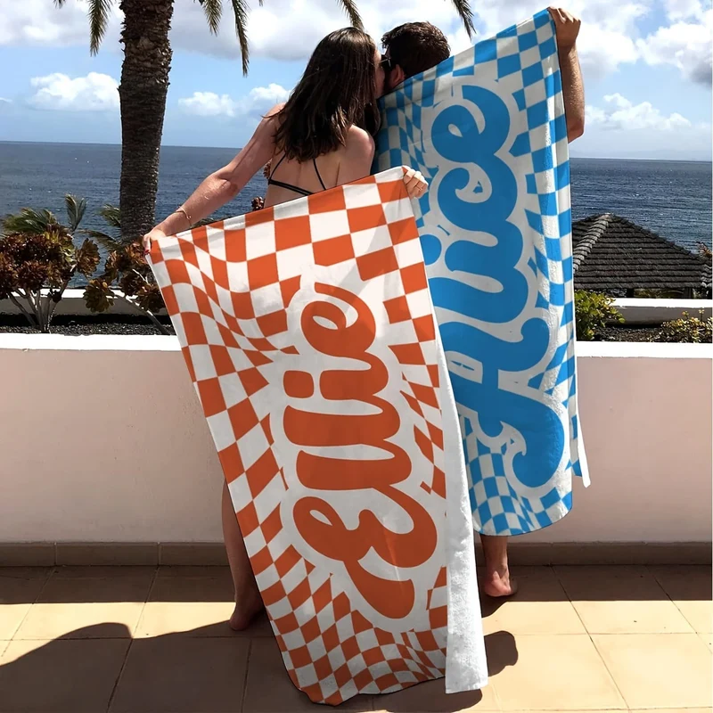 1 Stück individuelles Strandtuch, saugfähiges Strandtuch, große Sommer-Stranddecke, Geschenk für Strand-Pool-Party, Strand-Essentials