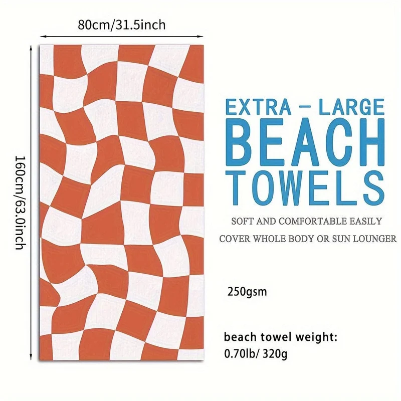 1 Stück individuelles Strandtuch, saugfähiges Strandtuch, große Sommer-Stranddecke, Geschenk für Strand-Pool-Party, Strand-Essentials