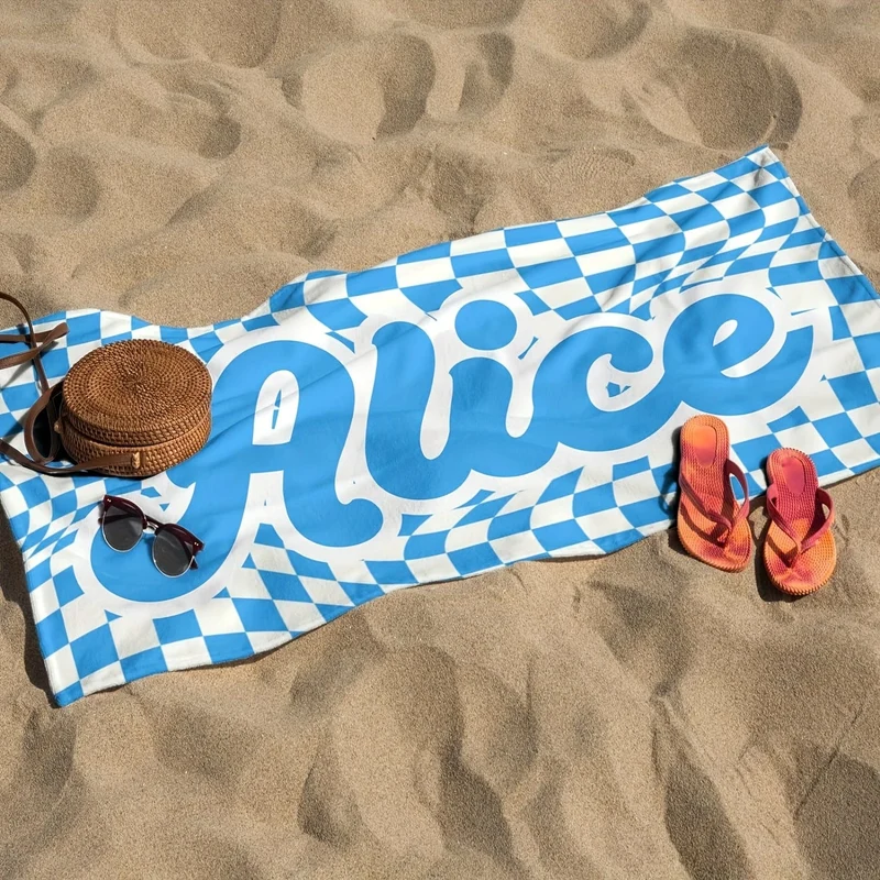 1 Stück individuelles Strandtuch, saugfähiges Strandtuch, große Sommer-Stranddecke, Geschenk für Strand-Pool-Party, Strand-Essentials