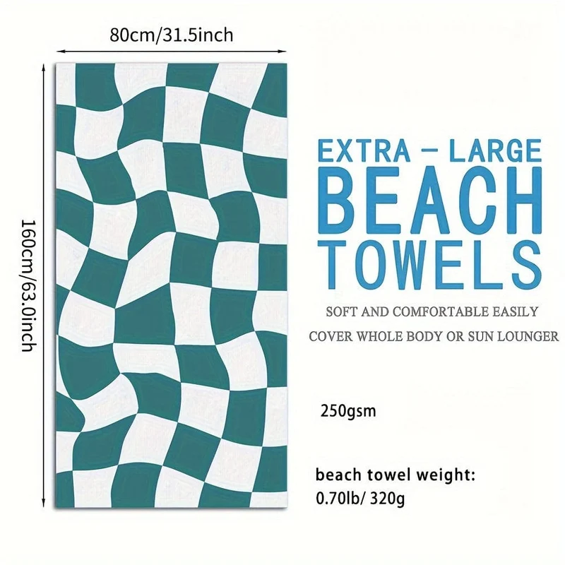 1 Stück individuelles Strandtuch, saugfähiges Strandtuch, große Sommer-Stranddecke, Geschenk für Strand-Pool-Party, Strand-Essentials