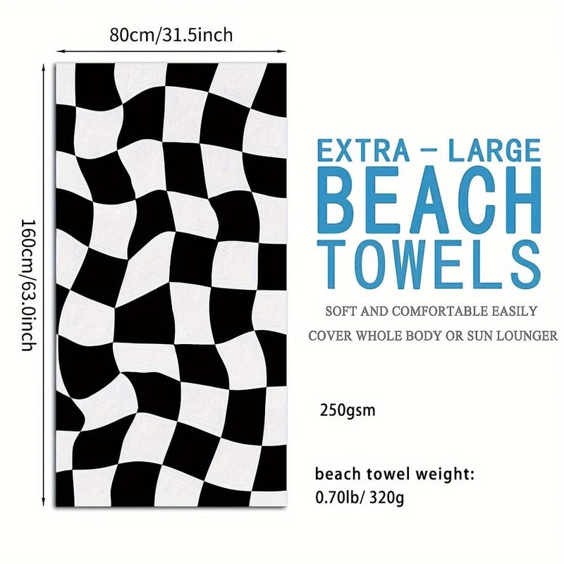 1 Stück individuelles Strandtuch, saugfähiges Strandtuch, große Sommer-Stranddecke, Geschenk für Strand-Pool-Party, Strand-Essentials
