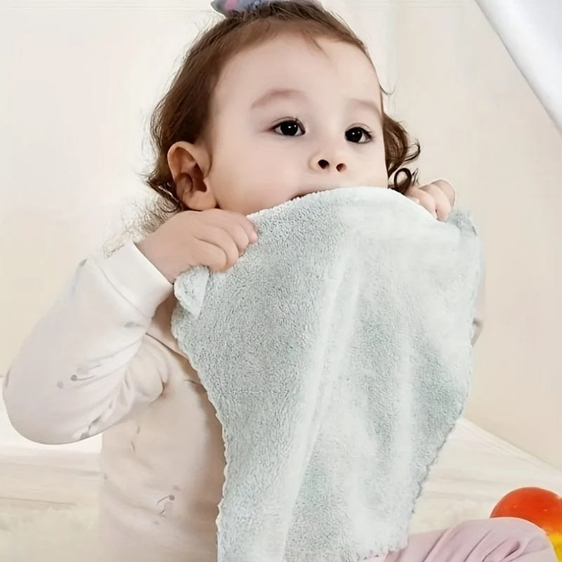 12-teiliges Korallenvlies-Waschlappen-Set, weiches und saugfähiges quadratisches Handtuch, einfarbiges kleines Gesichtshandtuch, Mehrzweck-Reinigungstücher, Badezimmerzubehör
