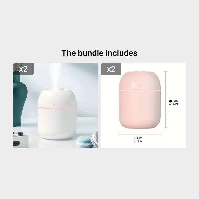 1 stück Tragbarer Mini Cup Sprühnebel-luftbefeuchter Doppel Nasses Aroma Ätherisches Öl Diffusor Auto Usb-luftbefeuchter 220 ml