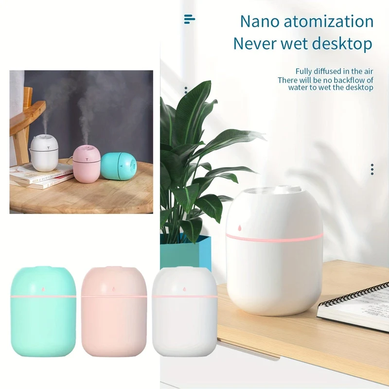 1 stück Tragbarer Mini Cup Sprühnebel-luftbefeuchter Doppel Nasses Aroma Ätherisches Öl Diffusor Auto Usb-luftbefeuchter 220 ml