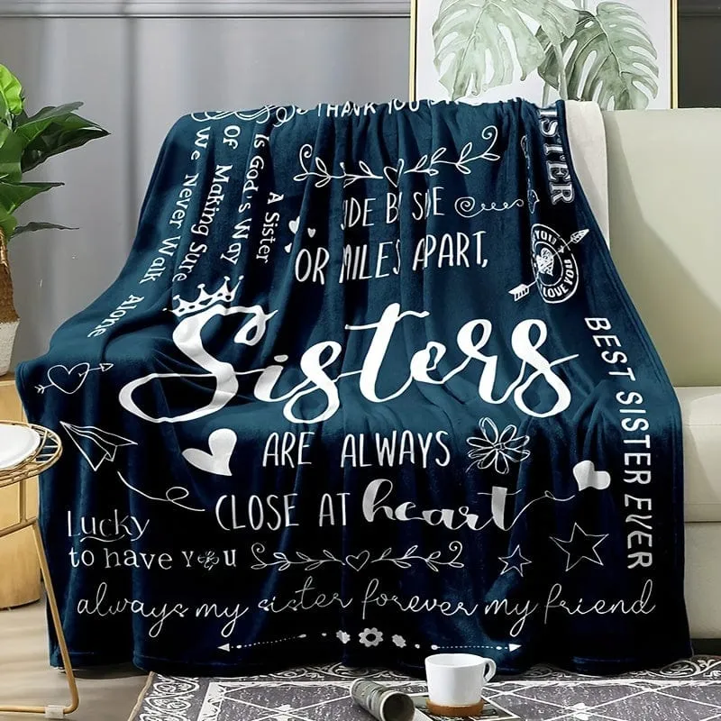 1 x weiche Flanelldecke für Schwestern, Geschenk für Schwestern, Geburtstag, Weihnachten, Hochzeit, Abschlussgeschenk, Decke für Couch, Bett, Sofa, Büro, Camping