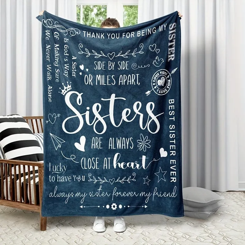 1 x weiche Flanelldecke für Schwestern, Geschenk für Schwestern, Geburtstag, Weihnachten, Hochzeit, Abschlussgeschenk, Decke für Couch, Bett, Sofa, Büro, Camping