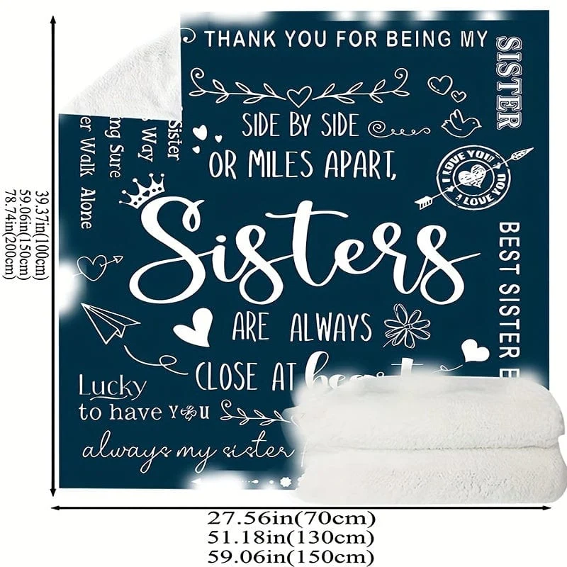 1 x weiche Flanelldecke für Schwestern, Geschenk für Schwestern, Geburtstag, Weihnachten, Hochzeit, Abschlussgeschenk, Decke für Couch, Bett, Sofa, Büro, Camping