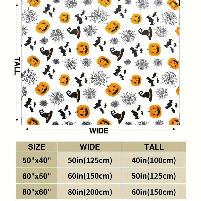 1 Stück Flanelldecke mit Halloween-Thema, Spinnennetz, Hexenhut, schwarzer Fledermaus-Kürbis-Aufdruck, weiche, gemütliche Überwurfdecke für Bett, Couch, Büro, Camping und Reisen, warme, leichte Plüschdecke für alle Jahreszeiten, Halloween-Weihnachtsgeschenke