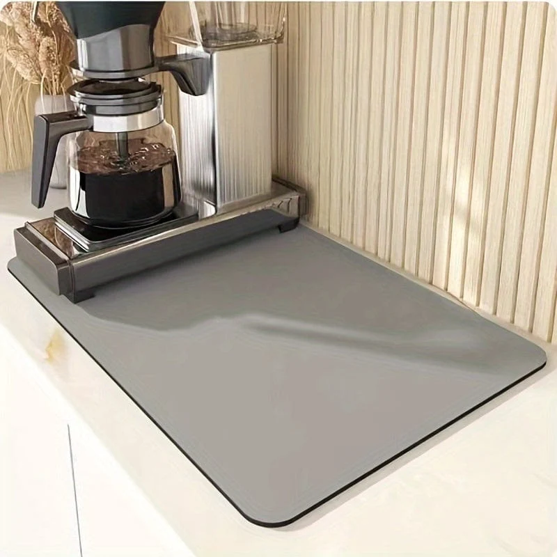 1 Stück, Abtropfunterlage, saugfähige Unterlage für Espressomaschinen-Arbeitsplatten, Abtropfmatte für Waschtisch, saugfähige Matte für weiche Wasserhähne, Tassenmatte für Waschtisch, Küchenzubehör, Badezimmerzubehör