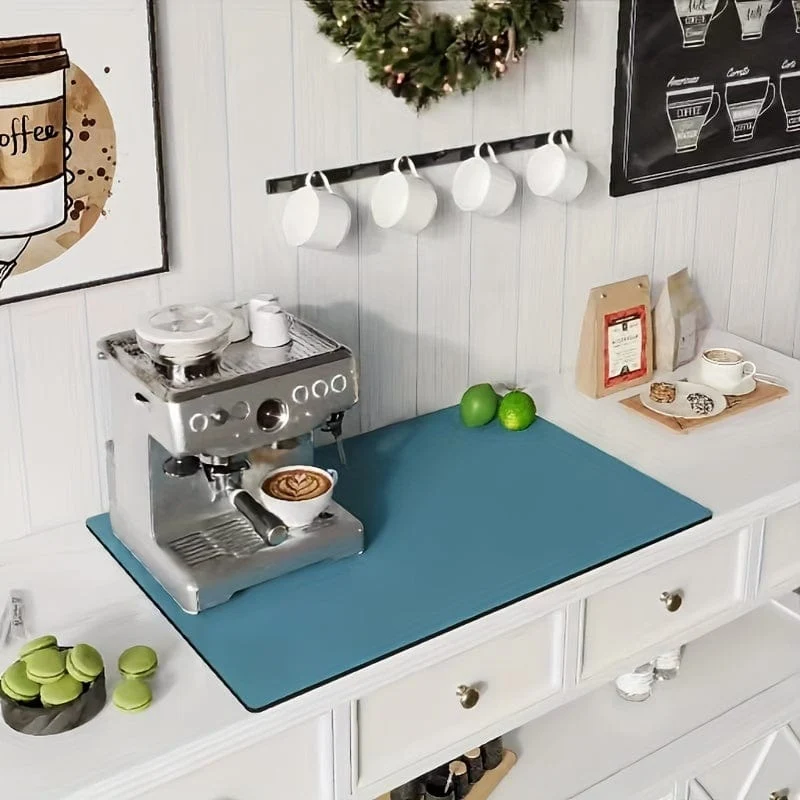 1 Stück, Abtropfunterlage, saugfähige Unterlage für Espressomaschinen-Arbeitsplatten, Abtropfmatte für Waschtisch, saugfähige Matte für weiche Wasserhähne, Tassenmatte für Waschtisch, Küchenzubehör, Badezimmerzubehör