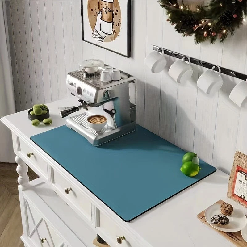 1 Stück, Abtropfunterlage, saugfähige Unterlage für Espressomaschinen-Arbeitsplatten, Abtropfmatte für Waschtisch, saugfähige Matte für weiche Wasserhähne, Tassenmatte für Waschtisch, Küchenzubehör, Badezimmerzubehör