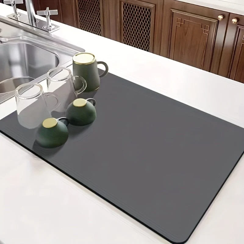 1 Stück, Abtropfunterlage, saugfähige Unterlage für Espressomaschinen-Arbeitsplatten, Abtropfmatte für Waschtisch, saugfähige Matte für weiche Wasserhähne, Tassenmatte für Waschtisch, Küchenzubehör, Badezimmerzubehör