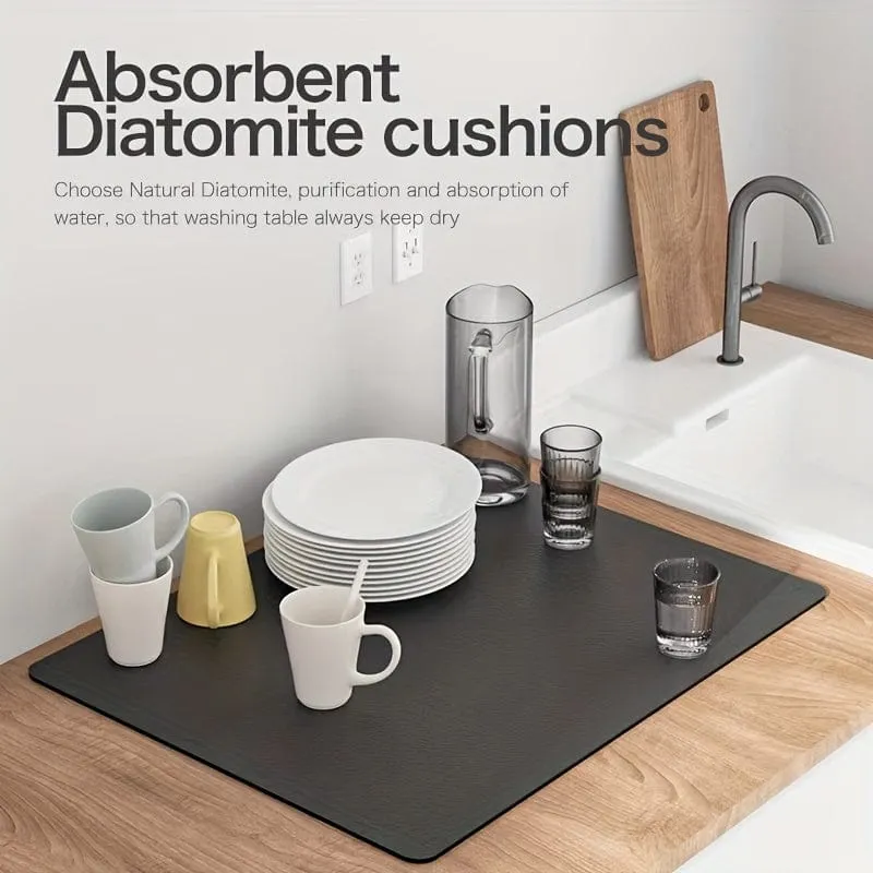 1 Stück, Abtropfunterlage, saugfähige Unterlage für Espressomaschinen-Arbeitsplatten, Abtropfmatte für Waschtisch, saugfähige Matte für weiche Wasserhähne, Tassenmatte für Waschtisch, Küchenzubehör, Badezimmerzubehör