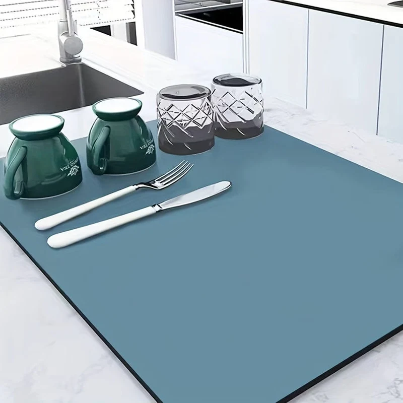 1 Stück, Abtropfunterlage, saugfähige Unterlage für Espressomaschinen-Arbeitsplatten, Abtropfmatte für Waschtisch, saugfähige Matte für weiche Wasserhähne, Tassenmatte für Waschtisch, Küchenzubehör, Badezimmerzubehör