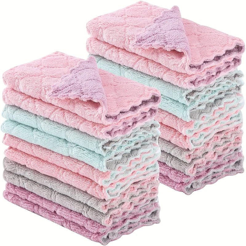 10/20-teiliges Küchenhandtuch- und Geschirrtuch-Set, 9.4 x 5.5 cm, kleine Geschirrhandtücher zum Abwaschen, Geschirrlappen zum täglichen Kochen und Backen, zufällige Farbe