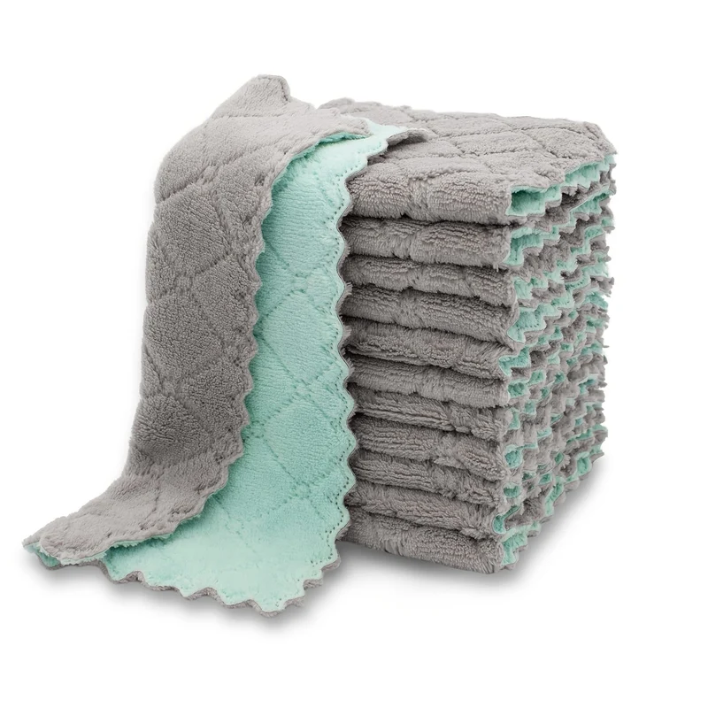 10/20-teiliges Küchenhandtuch- und Geschirrtuch-Set, 9.4 x 5.5 cm, kleine Geschirrhandtücher zum Abwaschen, Geschirrlappen zum täglichen Kochen und Backen, zufällige Farbe