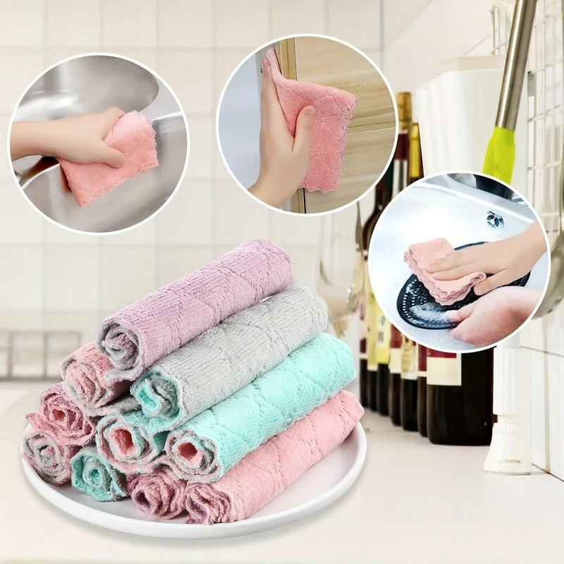 10/20-teiliges Küchenhandtuch- und Geschirrtuch-Set, 9.4 x 5.5 cm, kleine Geschirrhandtücher zum Abwaschen, Geschirrlappen zum täglichen Kochen und Backen, zufällige Farbe