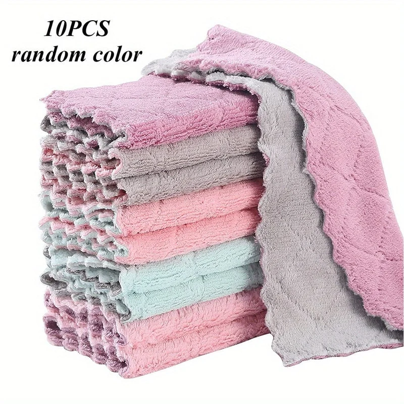 10/20-teiliges Küchenhandtuch- und Geschirrtuch-Set, 9.4 x 5.5 cm, kleine Geschirrhandtücher zum Abwaschen, Geschirrlappen zum täglichen Kochen und Backen, zufällige Farbe