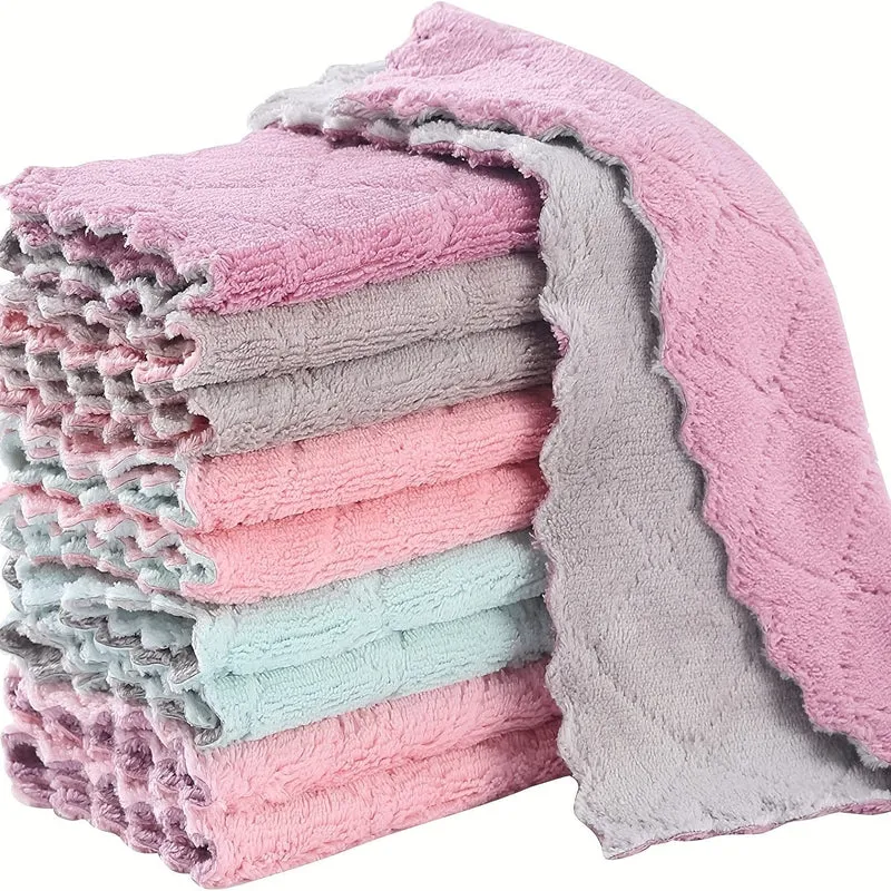 10/20-teiliges Küchenhandtuch- und Geschirrtuch-Set, 9.4 x 5.5 cm, kleine Geschirrhandtücher zum Abwaschen, Geschirrlappen zum täglichen Kochen und Backen, zufällige Farbe