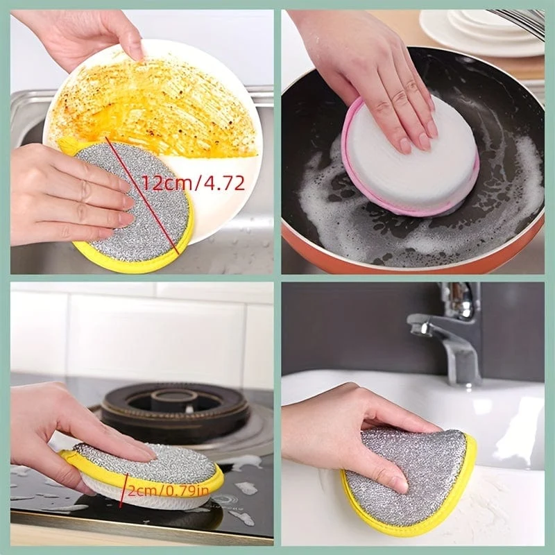 12 Stück, Reinigungsschwamm, Scheuerschwamm, quadratische Geschirrtücher, Geschirrtuch im einfachen Stil, Reinigungstuch für Spüle oder Küchenherd, antibakterielle, waschbare Reinigungsbürste, Küchenutensilien, Küchenreinigungsgerät