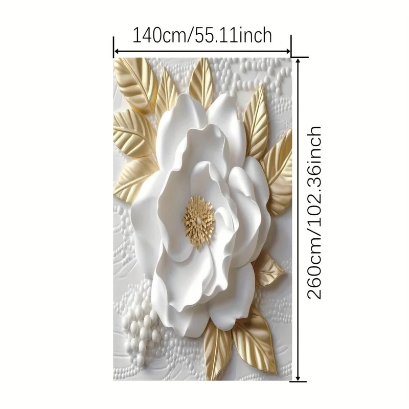 1 Stück, Tischdecke mit 3D-Blumendruck (Polyester), elegantes Rosenmuster, rechteckige Esstischdekoration, Heimdekoration, festliche Tischwäsche, waschbar und wiederverwendbar