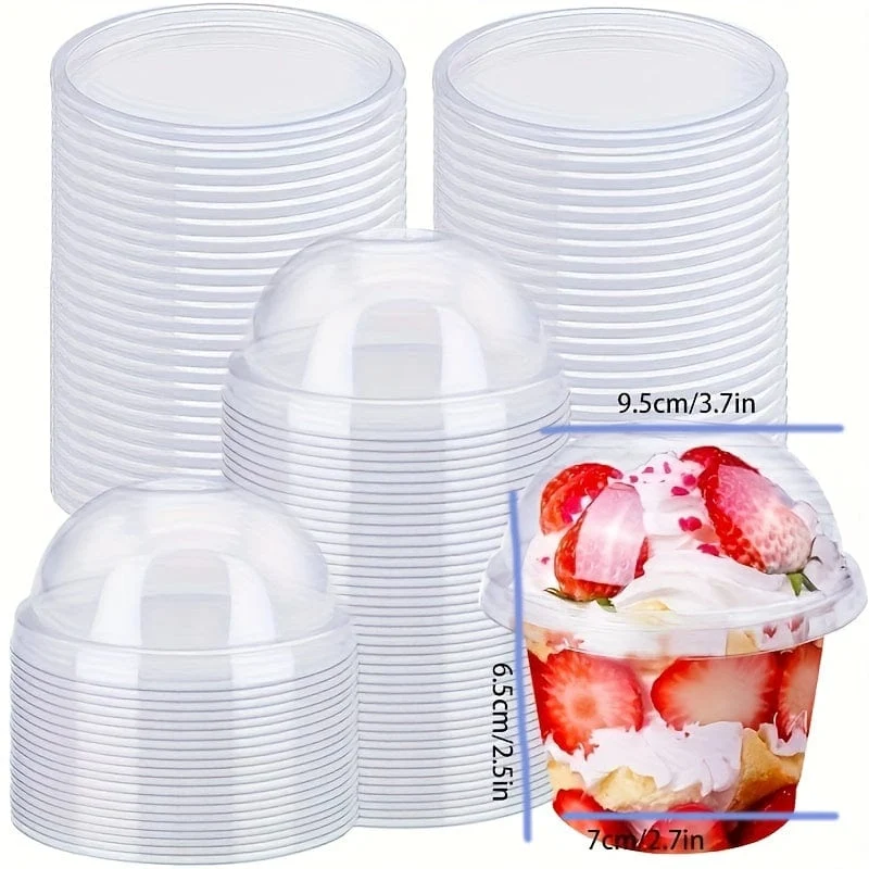 40 Stück kristallklare Plastikbecher – perfekt für Desserts, Parfaits, Eis und Cupcakes, Partyzubehör, Geschirrzubehör.