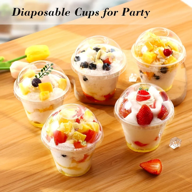 40 Stück kristallklare Plastikbecher – perfekt für Desserts, Parfaits, Eis und Cupcakes, Partyzubehör, Geschirrzubehör.