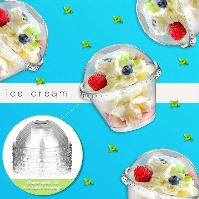 40 Stück kristallklare Plastikbecher – perfekt für Desserts, Parfaits, Eis und Cupcakes, Partyzubehör, Geschirrzubehör.