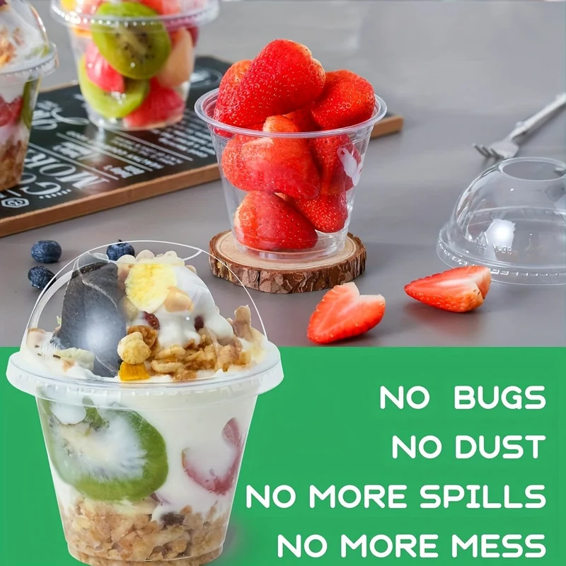 40 Stück kristallklare Plastikbecher – perfekt für Desserts, Parfaits, Eis und Cupcakes, Partyzubehör, Geschirrzubehör.