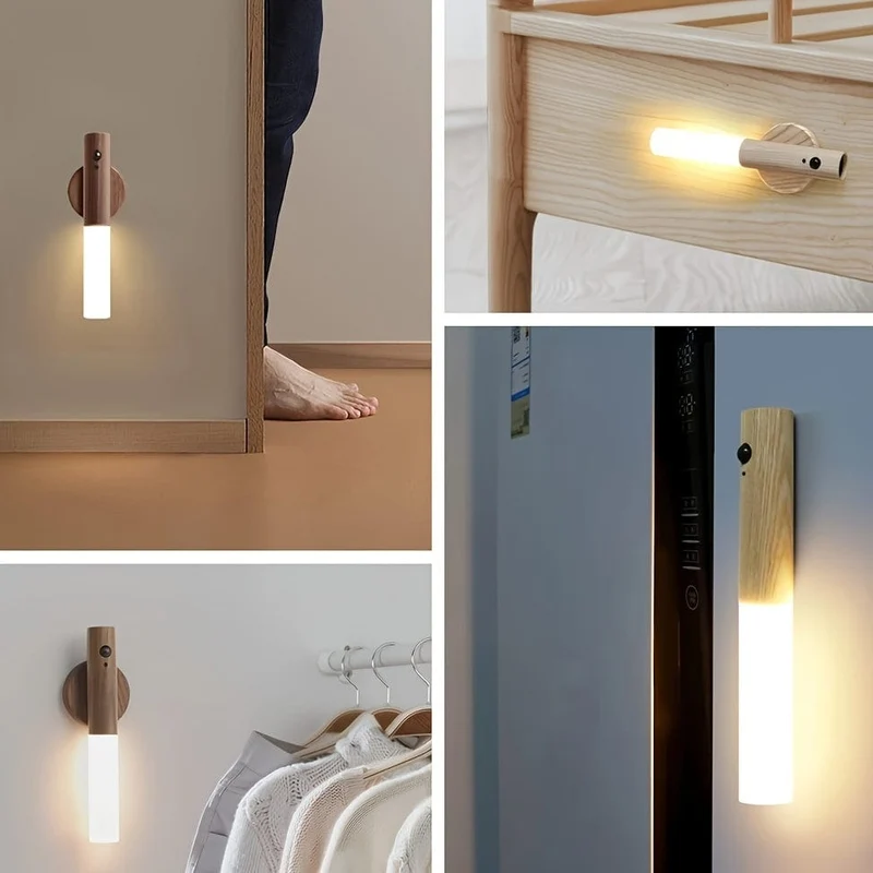 1 Stück Intelligentes Induktions-Nachtlicht für den menschlichen Körper, wiederaufladbare LED-Korridor-Schrank-Wandleuchte, Haushalts-Toiletten-Wand-Induktionslicht, USB-betrieben
