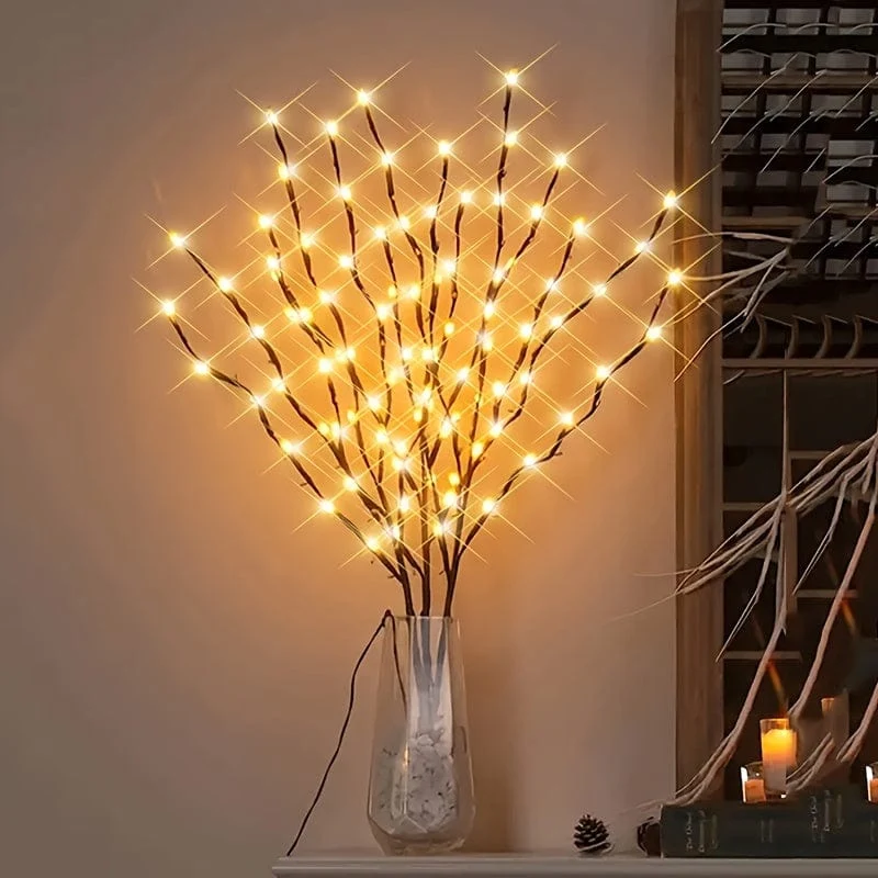 1 Stück 20 LEDs, simulierte Baumzweig-LED-Leuchten, nordisches Zimmer-Schlafzimmer-Layout, kreatives kleines Nachtlicht, dekorative Lichterkette, Geschenk für Geburtstag/Ostern/Junge/Freundinnen